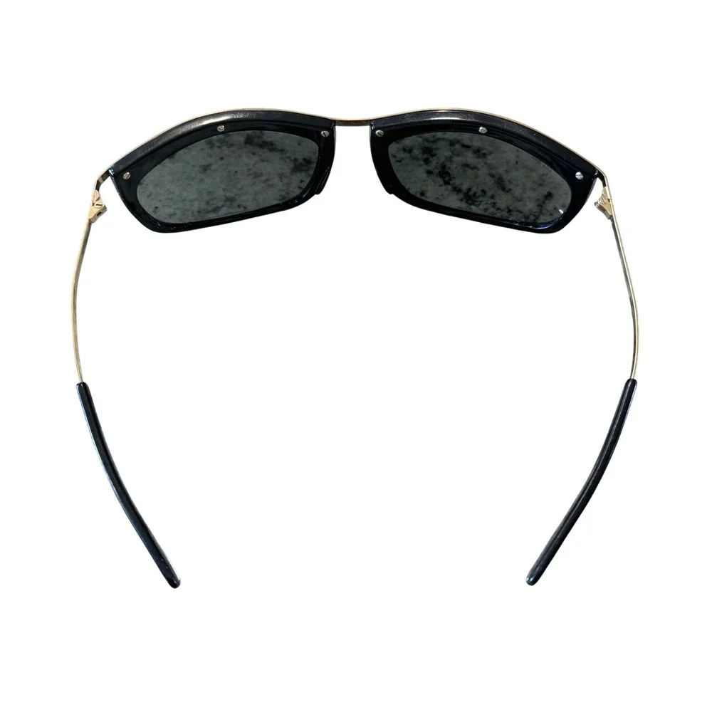 Vintage Bausch & Lomb Ray-Ban Sunglasses Black Gold Brow Bar USA Made Rare